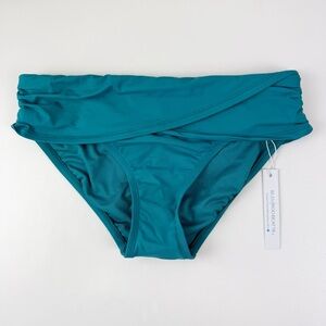 Bleu by Rob Beattie Bikini Bottom Womens Size 4 Teal Solid Swim NWT
